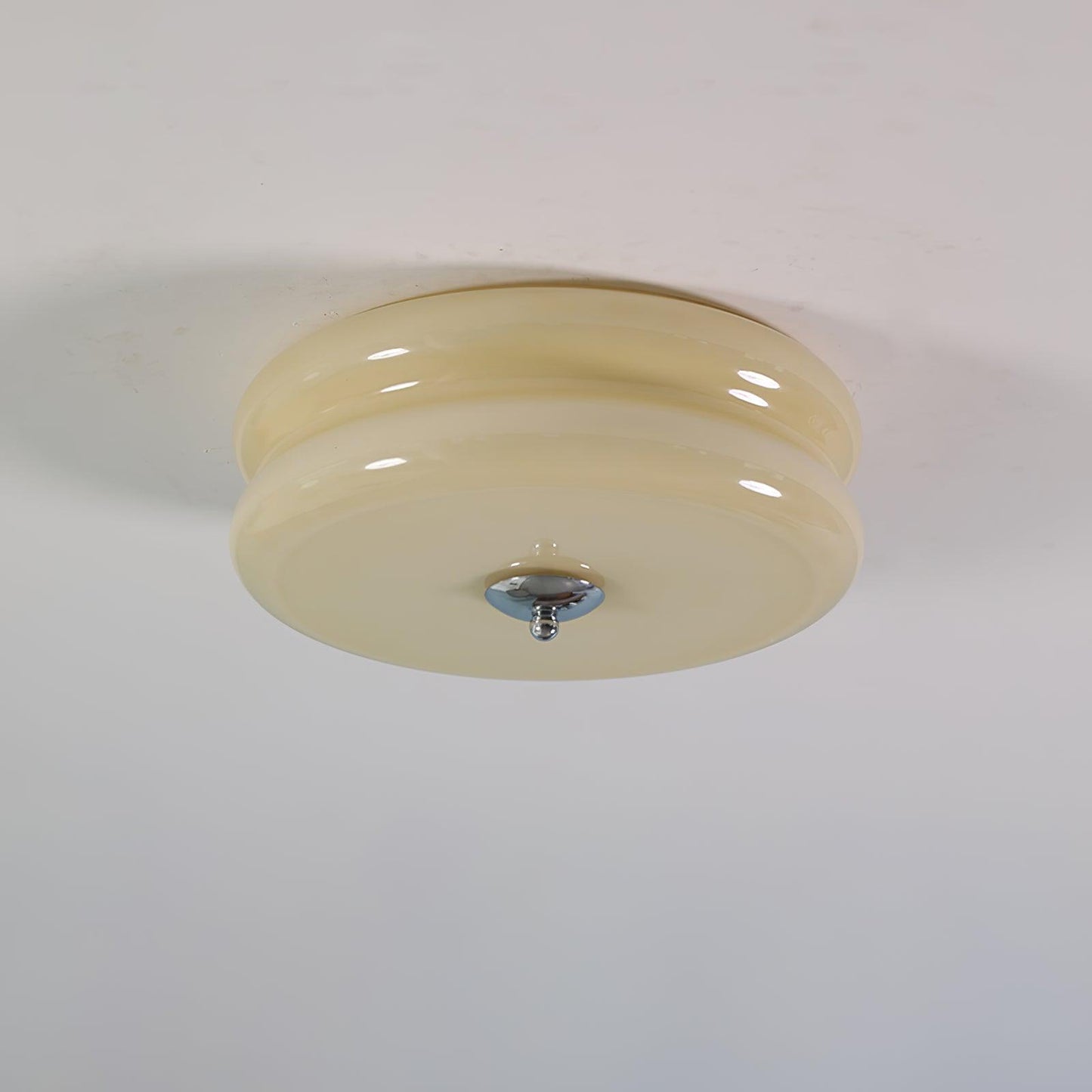 Ceiling Lamp Art Deco Vintage with Glass Shade and Round Layered Design