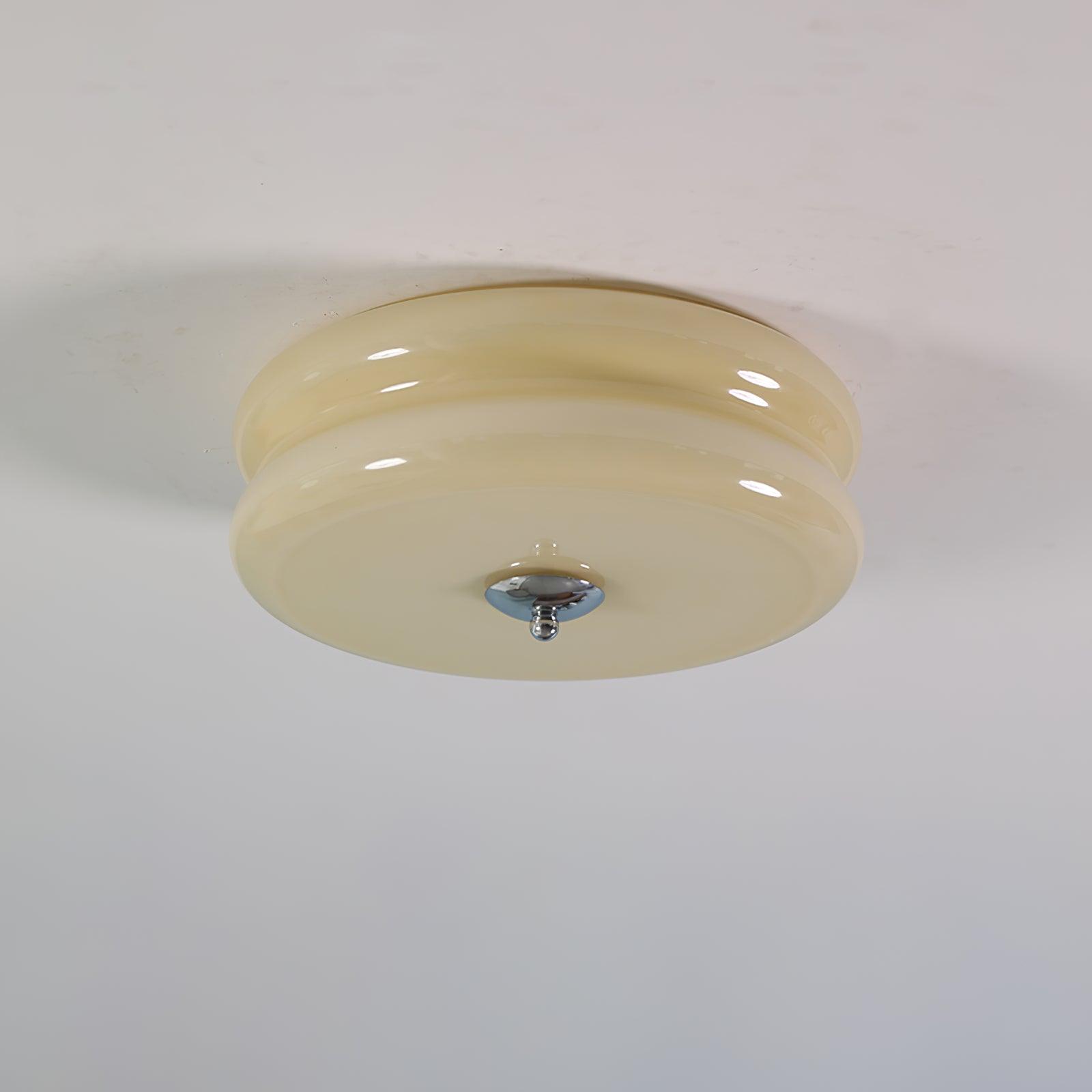 Ceiling Lamp Art Deco Vintage with Glass Shade and Round Layered Design
