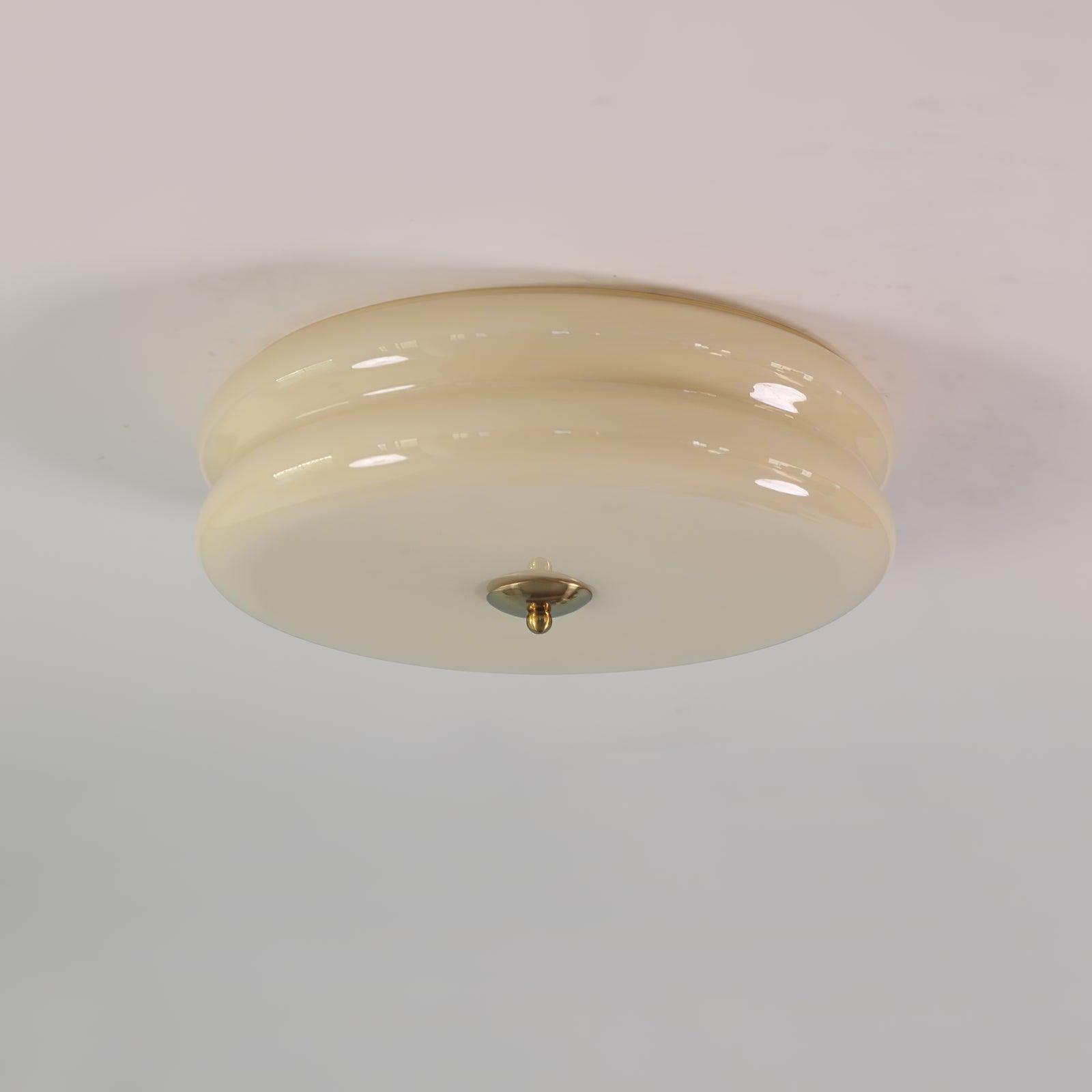 Ceiling Lamp Art Deco Vintage with Glass Shade and Round Layered Design