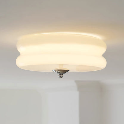 Ceiling Lamp Art Deco Vintage with Glass Shade and Round Layered Design