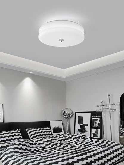 Ceiling Lamp Art Deco Vintage with Glass Shade and Round Layered Design