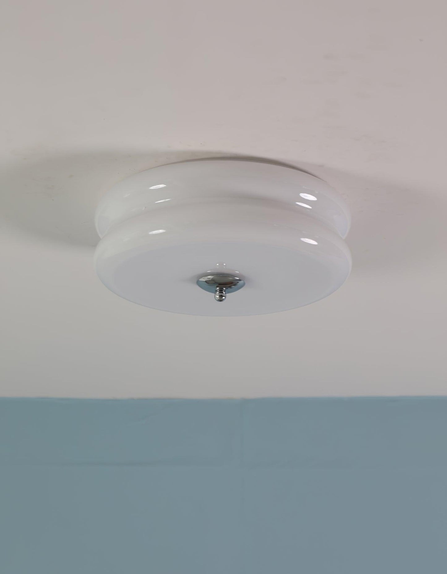 Ceiling Lamp Art Deco Vintage with Glass Shade and Round Layered Design