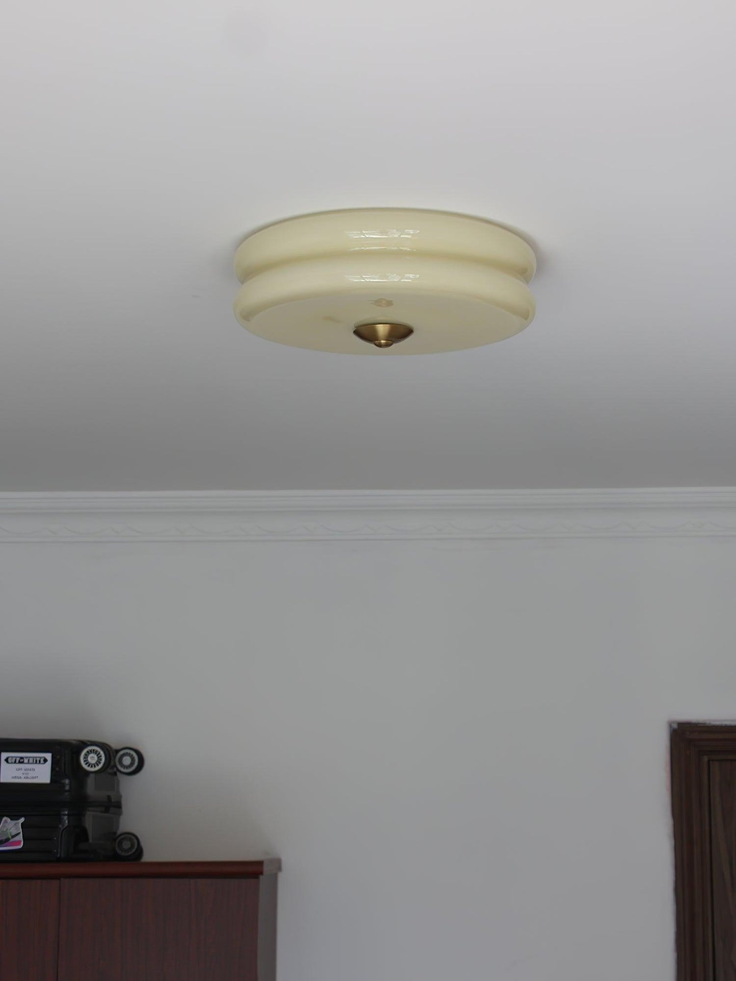 Ceiling Lamp Art Deco Vintage with Glass Shade and Round Layered Design