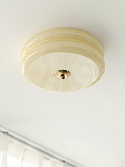 Ceiling Lamp Art Deco Vintage with Glass Shade and Round Layered Design