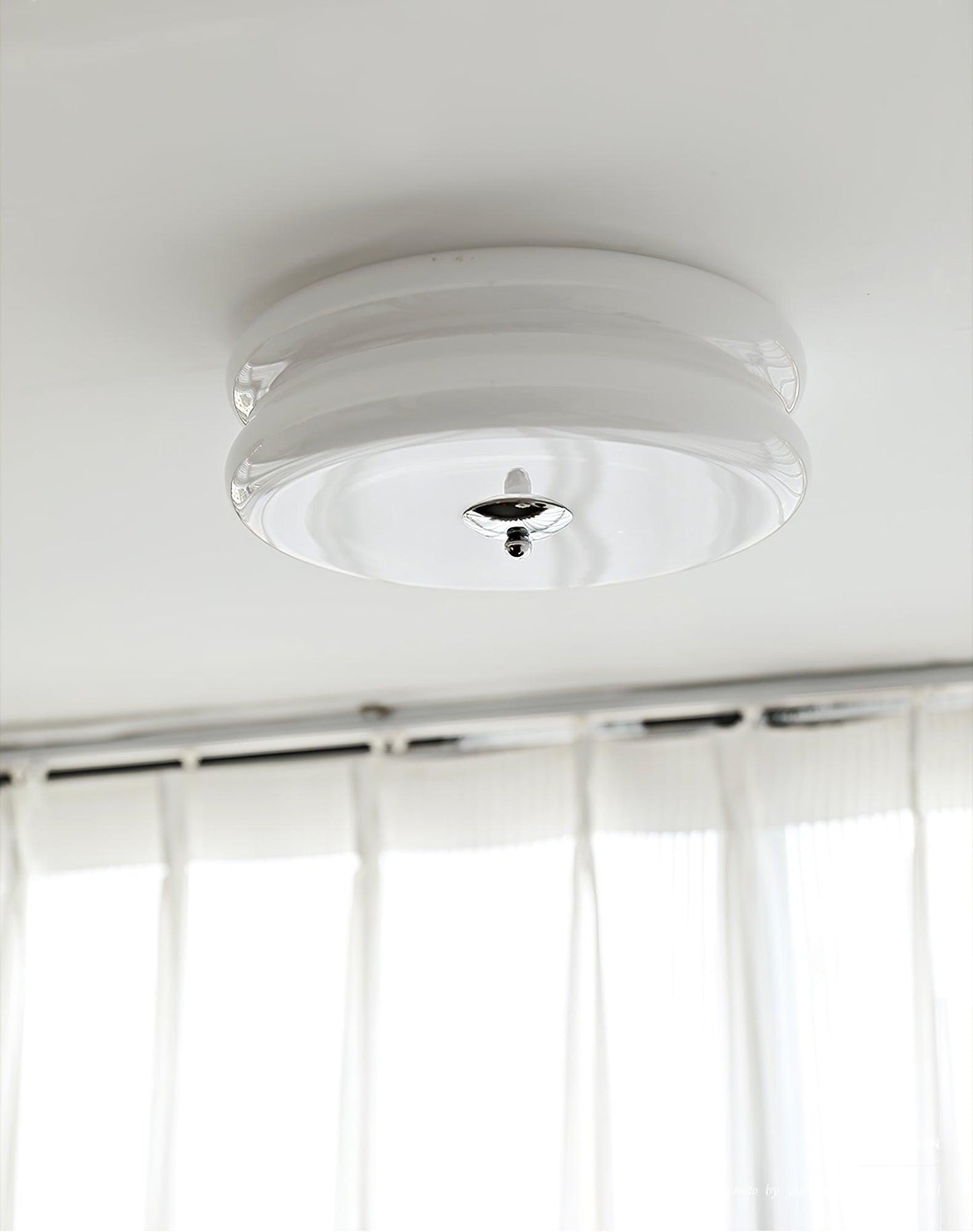 Ceiling Lamp Art Deco Vintage with Glass Shade and Round Layered Design