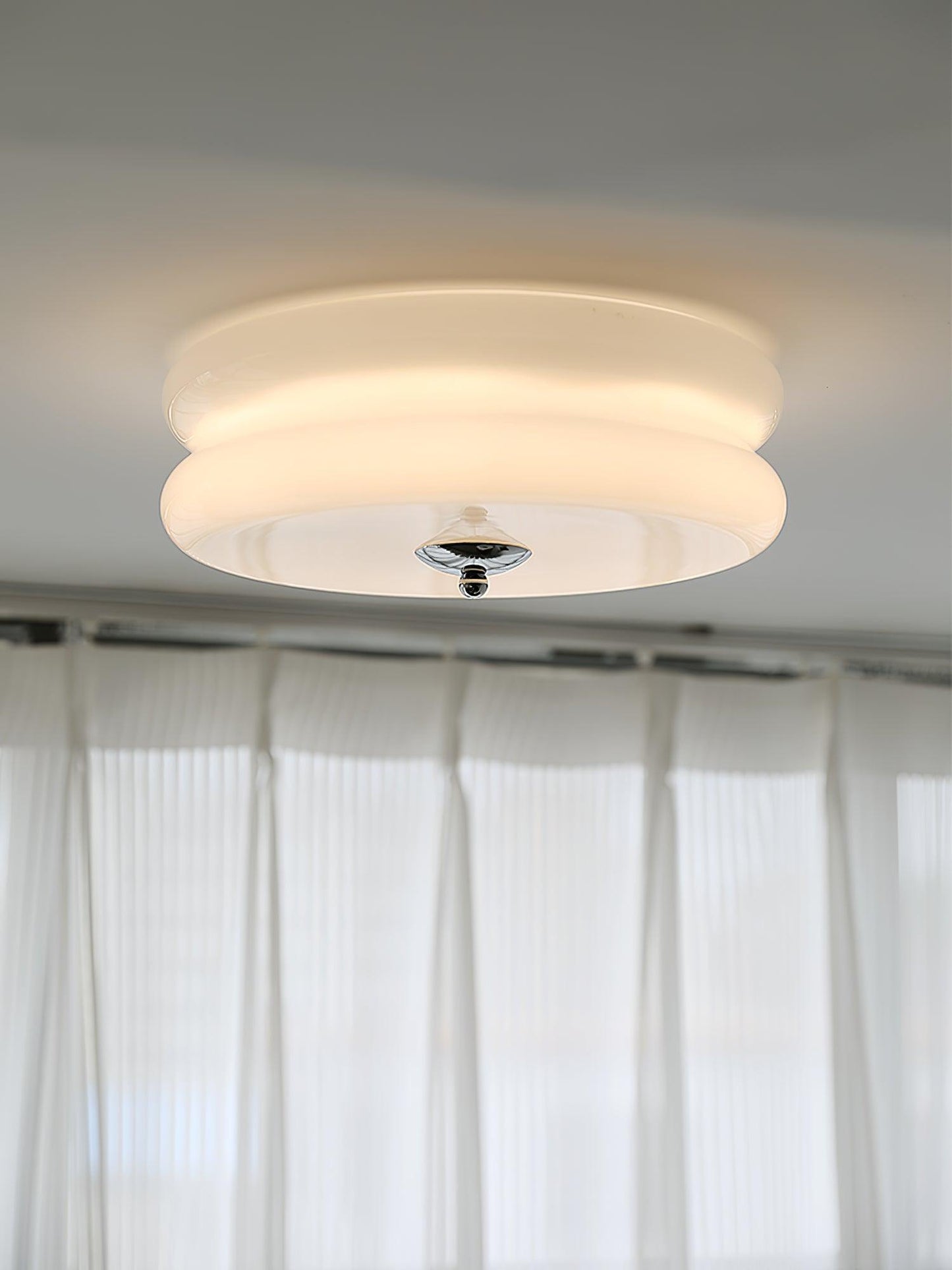 Ceiling Lamp Art Deco Vintage with Glass Shade and Round Layered Design