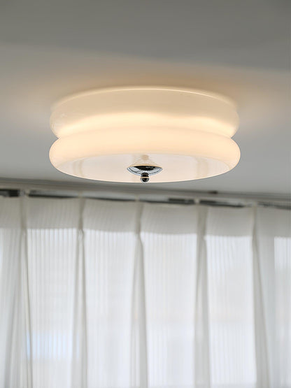 Ceiling Lamp Art Deco Vintage with Glass Shade and Round Layered Design