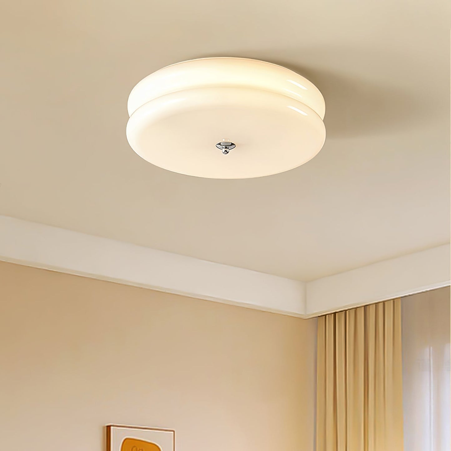 Ceiling Lamp Art Deco Vintage with Glass Shade and Round Layered Design