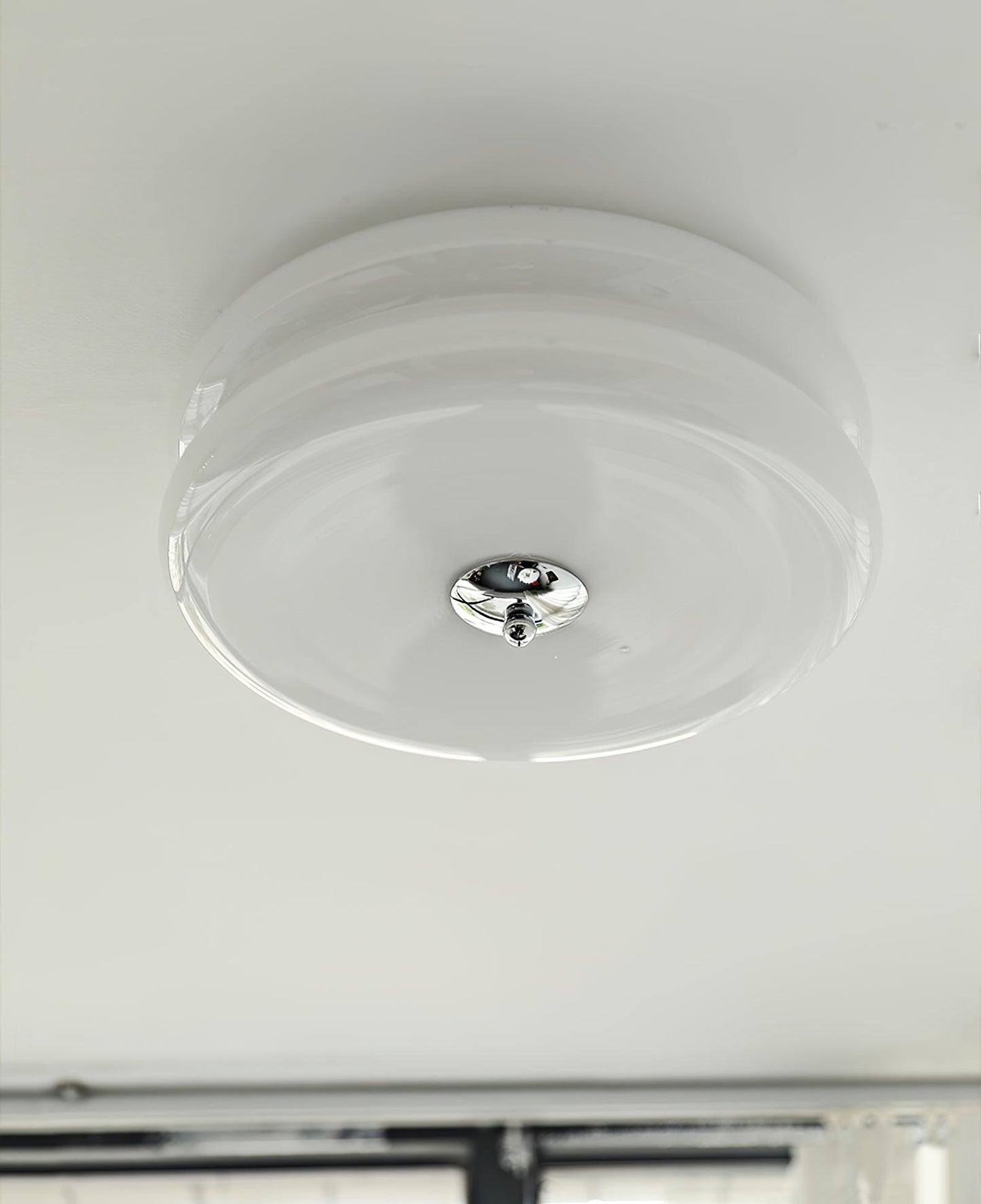 Ceiling Lamp Art Deco Vintage with Glass Shade and Round Layered Design
