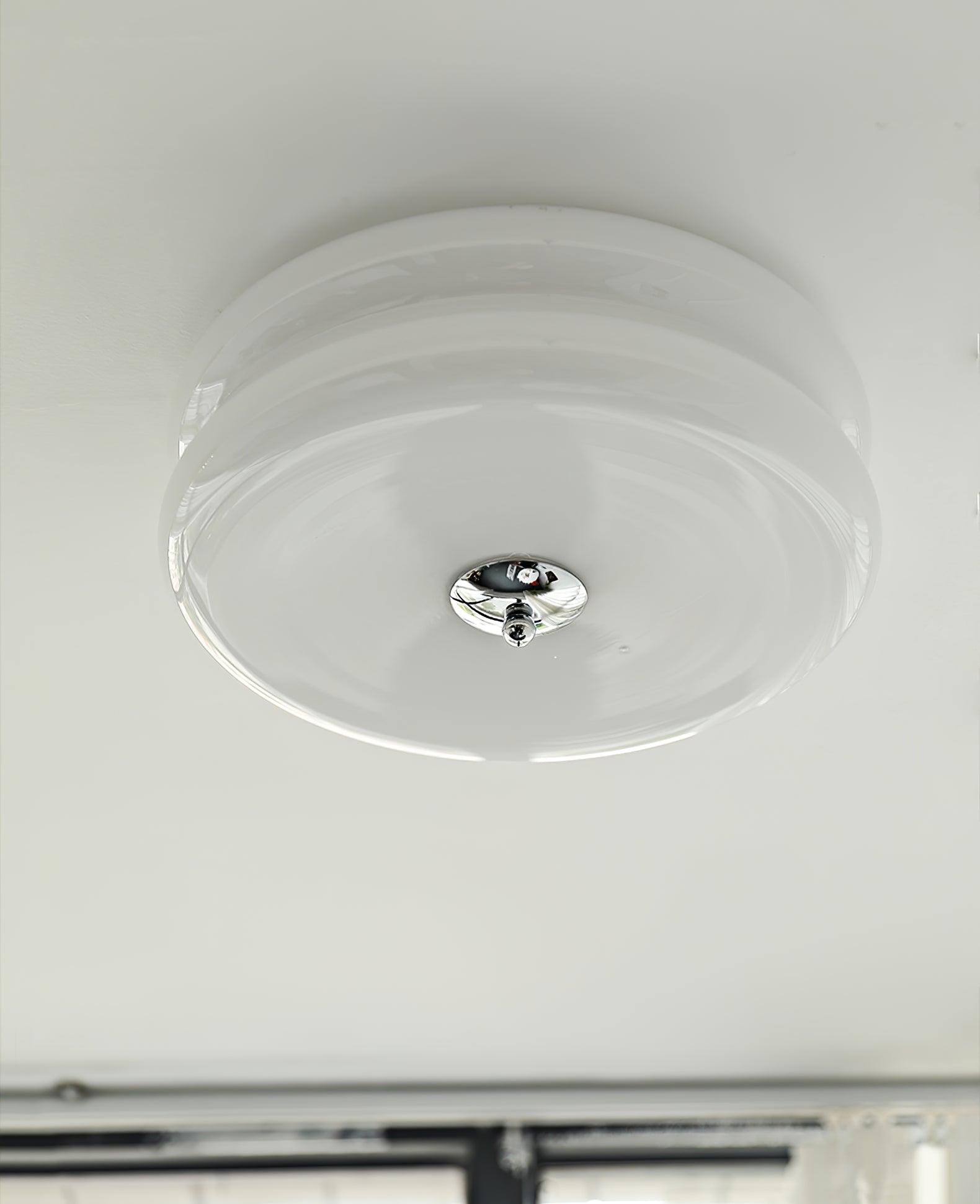Ceiling Lamp Art Deco Vintage with Glass Shade and Round Layered Design