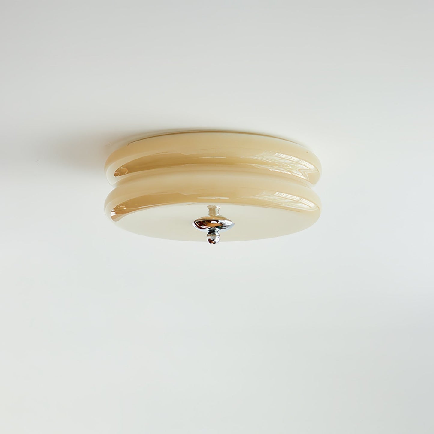 Ceiling Lamp Art Deco Vintage with Glass Shade and Round Layered Design