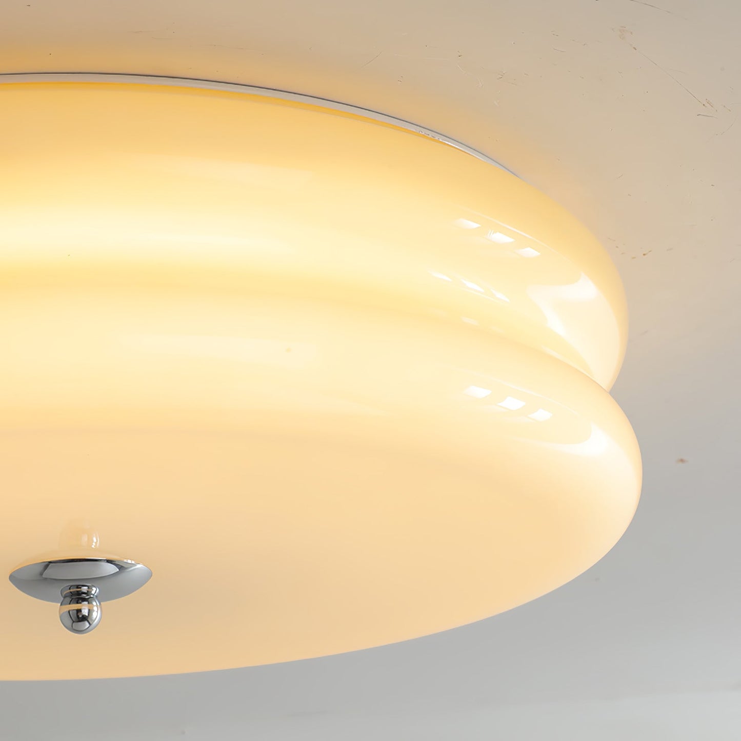 Ceiling Lamp Art Deco Vintage with Glass Shade and Round Layered Design