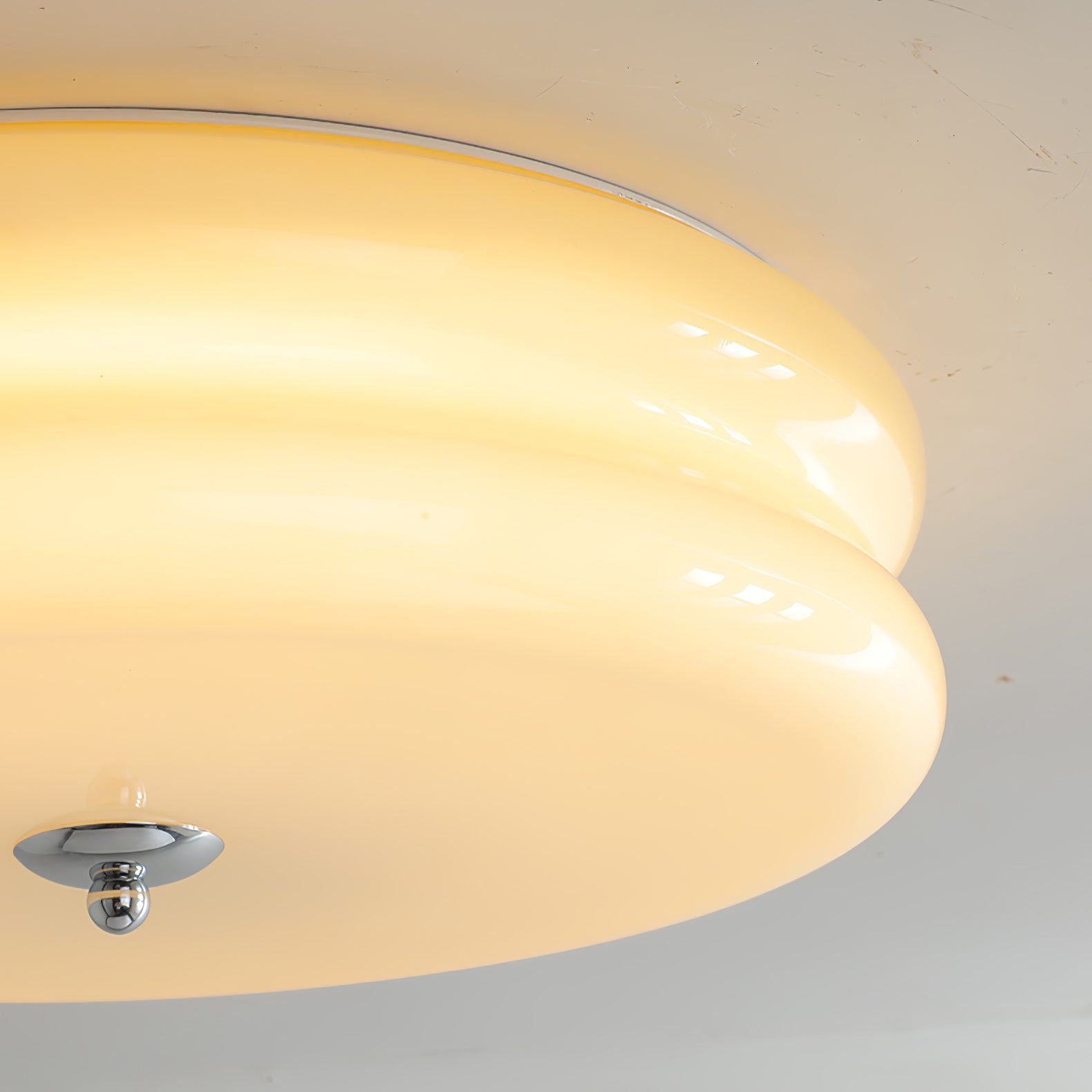 Ceiling Lamp Art Deco Vintage with Glass Shade and Round Layered Design