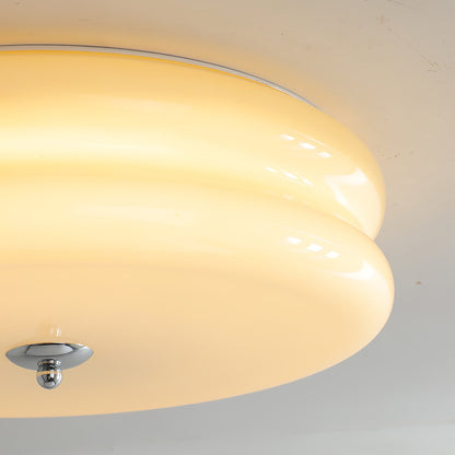 Ceiling Lamp Art Deco Vintage with Glass Shade and Round Layered Design