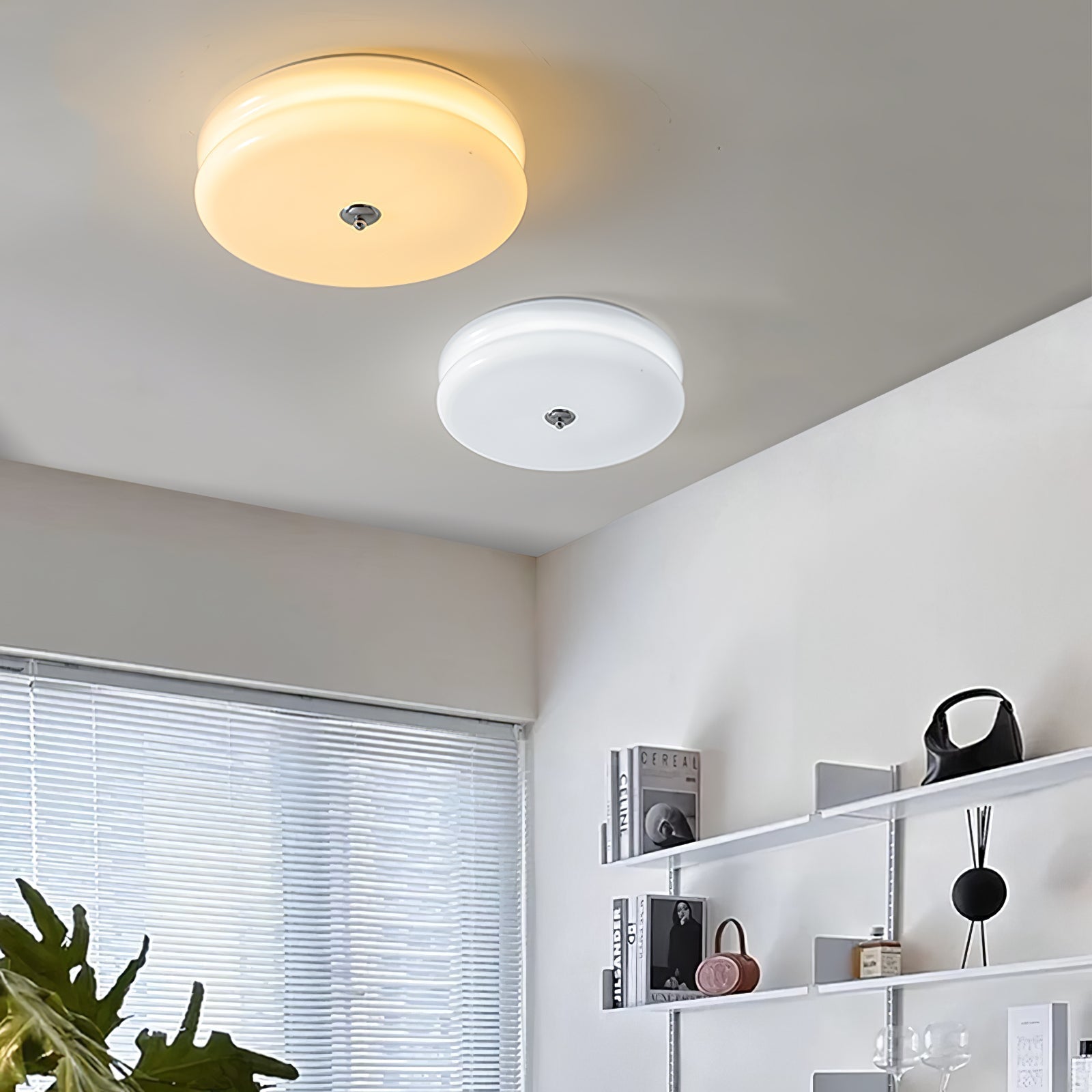 Ceiling Lamp Art Deco Vintage with Glass Shade and Round Layered Design