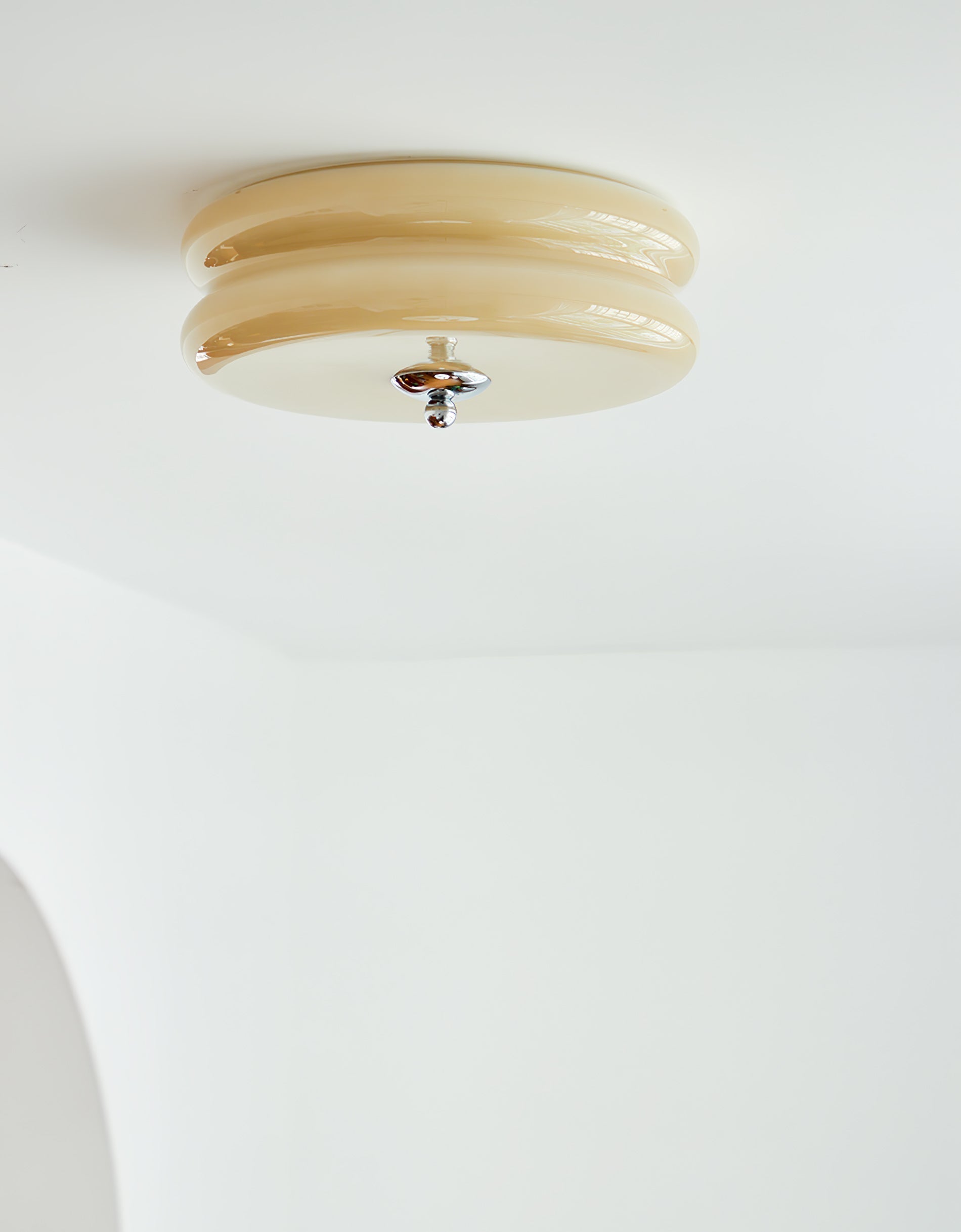 Ceiling Lamp Art Deco Vintage with Glass Shade and Round Layered Design