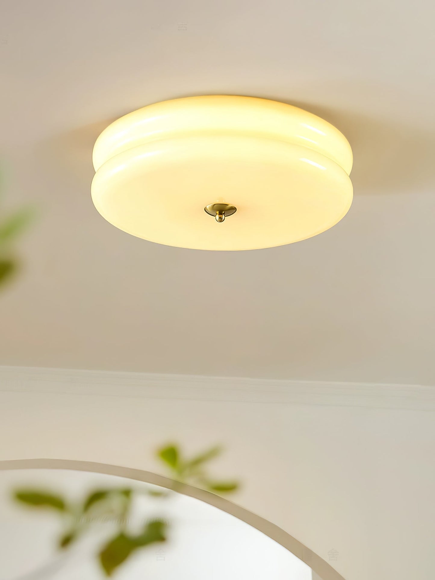Ceiling Lamp Art Deco Vintage with Glass Shade and Round Layered Design