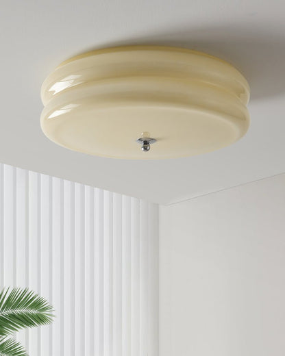 Ceiling Lamp Art Deco Vintage with Glass Shade and Round Layered Design