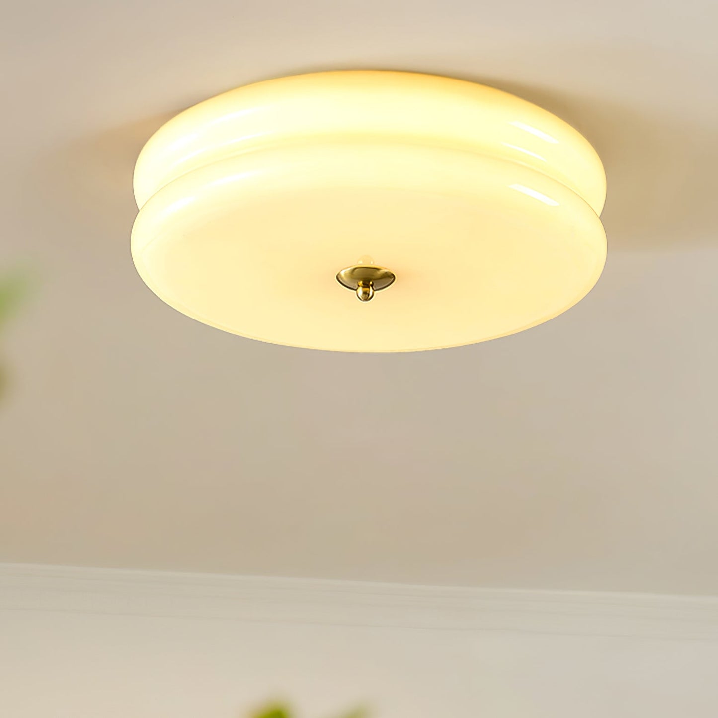 Ceiling Lamp Art Deco Vintage with Glass Shade and Round Layered Design