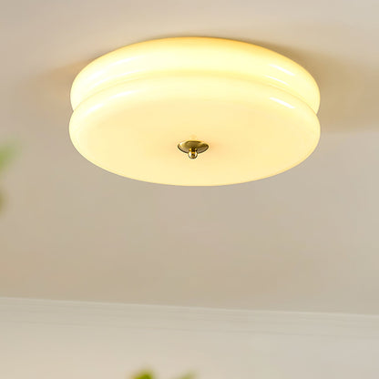 Ceiling Lamp Art Deco Vintage with Glass Shade and Round Layered Design