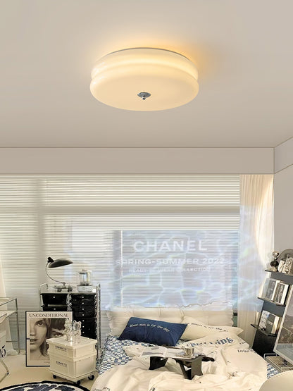 Ceiling Lamp Art Deco Vintage with Glass Shade and Round Layered Design