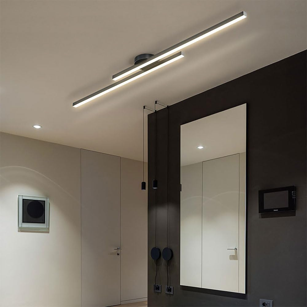 Ceiling Lamp Minimalist LED with Dual Linear Bar Design
