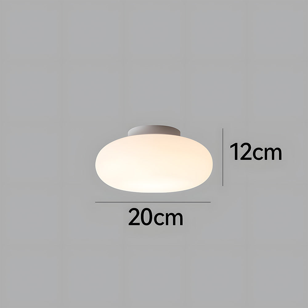Ceiling Lamp Minimalist Modern with Oval Opal Shade and 3-Color Switch