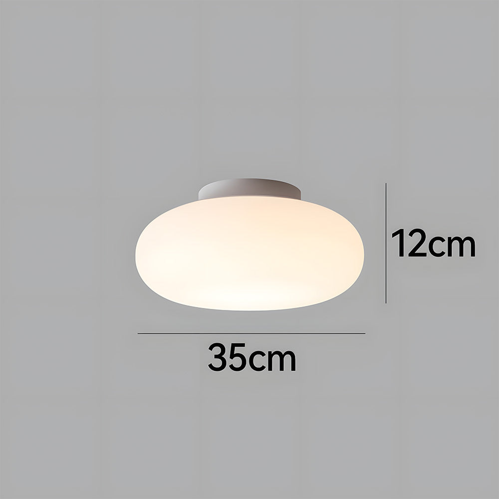 Ceiling Lamp Minimalist Modern with Oval Opal Shade and 3-Color Switch