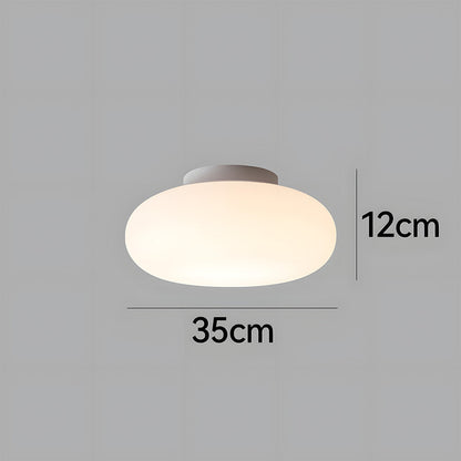 Ceiling Lamp Minimalist Modern with Oval Opal Shade and 3-Color Switch