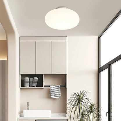 Ceiling Lamp Minimalist Modern with Oval Opal Shade and 3-Color Switch