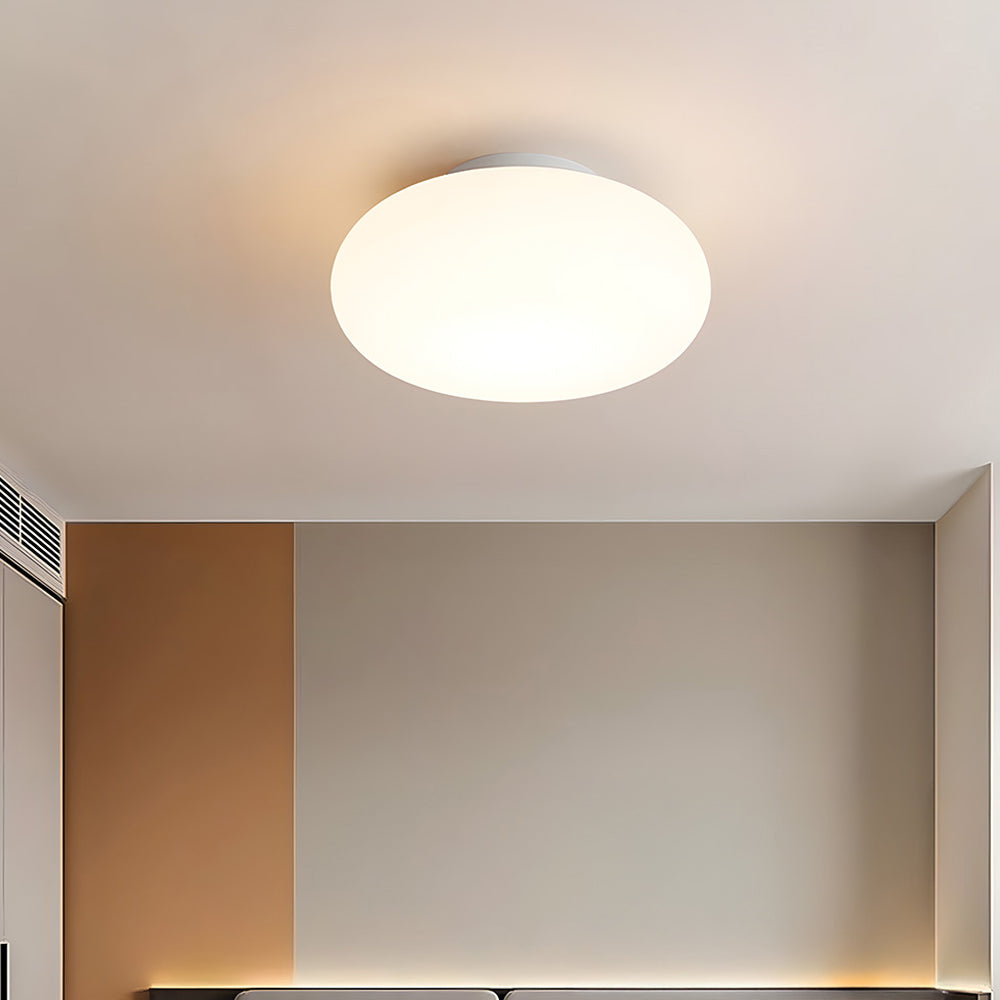 Ceiling Lamp Minimalist Modern with Oval Opal Shade and 3-Color Switch