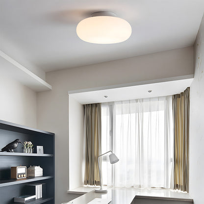 Ceiling Lamp Minimalist Modern with Oval Opal Shade and 3-Color Switch