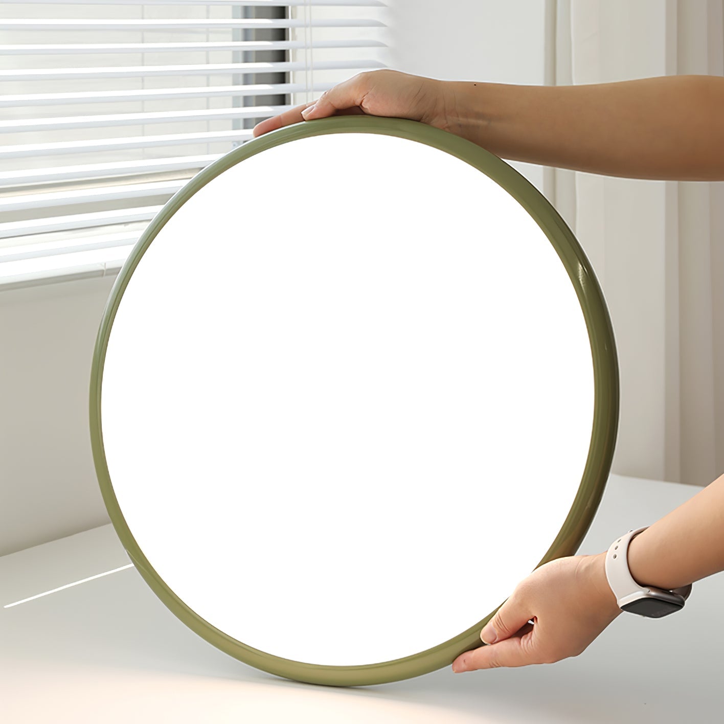 Ceiling Lamp Minimalist Round Disc with Adjustable Head and Remote Dimmer