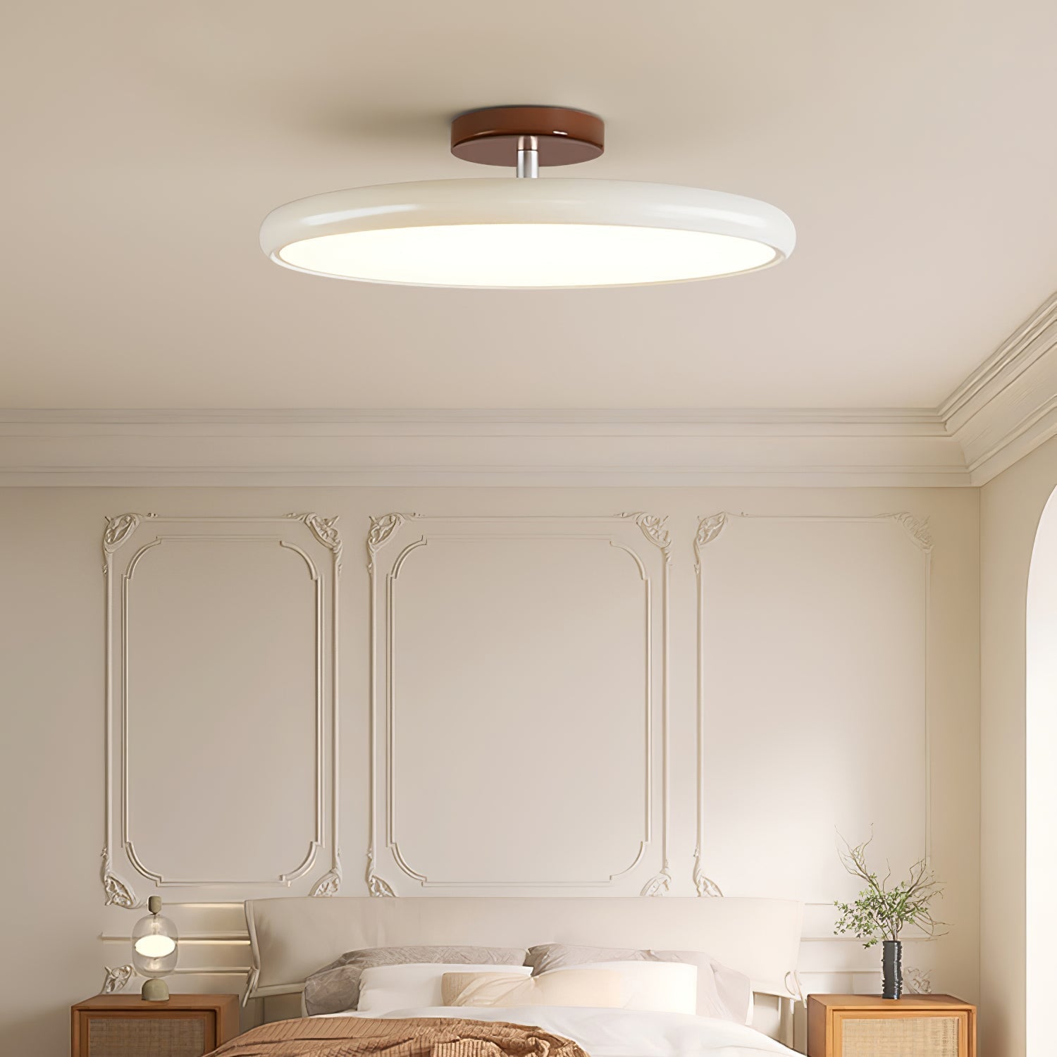 Ceiling Lamp Minimalist Round Disc with Adjustable Head and Remote Dimmer