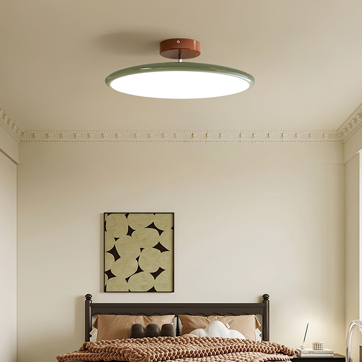 Ceiling Lamp Minimalist Round Disc with Adjustable Head and Remote Dimmer