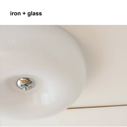 Ceiling Lamp Minimalist with Round Glass Donut Shade