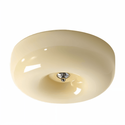 Ceiling Lamp Minimalist with Round Glass Donut Shade