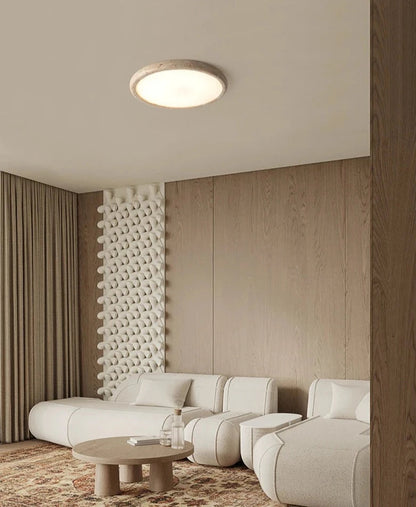 Ceiling Lamp Minimalist with Stone Texture Ring and Round Diffuser