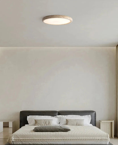 Ceiling Lamp Minimalist with Stone Texture Ring and Round Diffuser