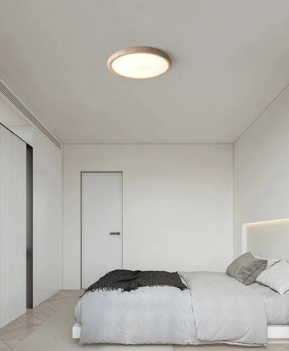 Ceiling Lamp Minimalist with Stone Texture Ring and Round Diffuser
