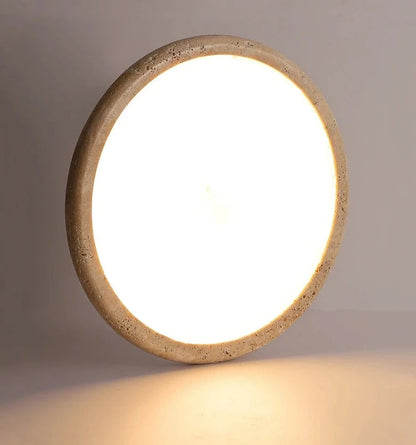 Ceiling Lamp Minimalist with Stone Texture Ring and Round Diffuser