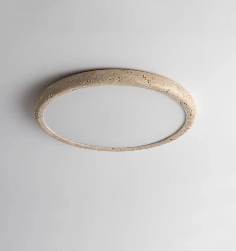 Ceiling Lamp Minimalist with Stone Texture Ring and Round Diffuser