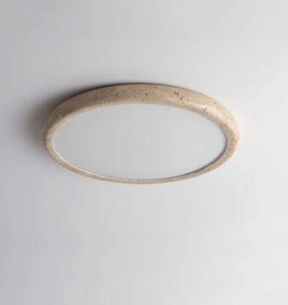 Ceiling Lamp Minimalist with Stone Texture Ring and Round Diffuser