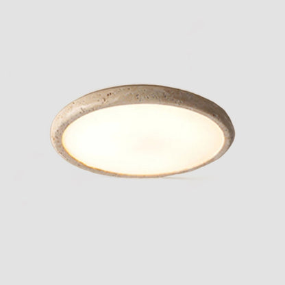 Ceiling Lamp Minimalist with Stone Texture Ring and Round Diffuser