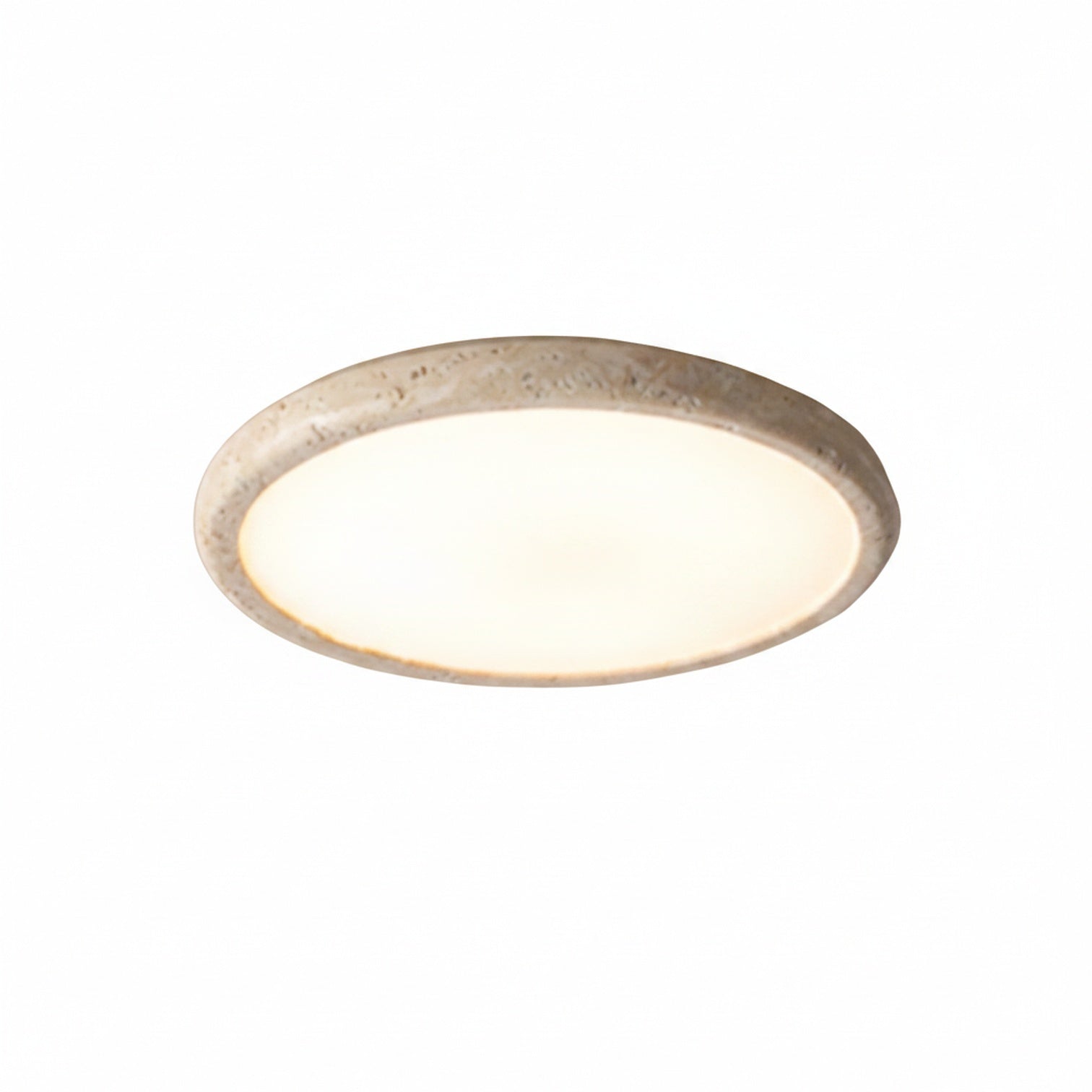 Ceiling Lamp Minimalist with Stone Texture Ring and Round Diffuser