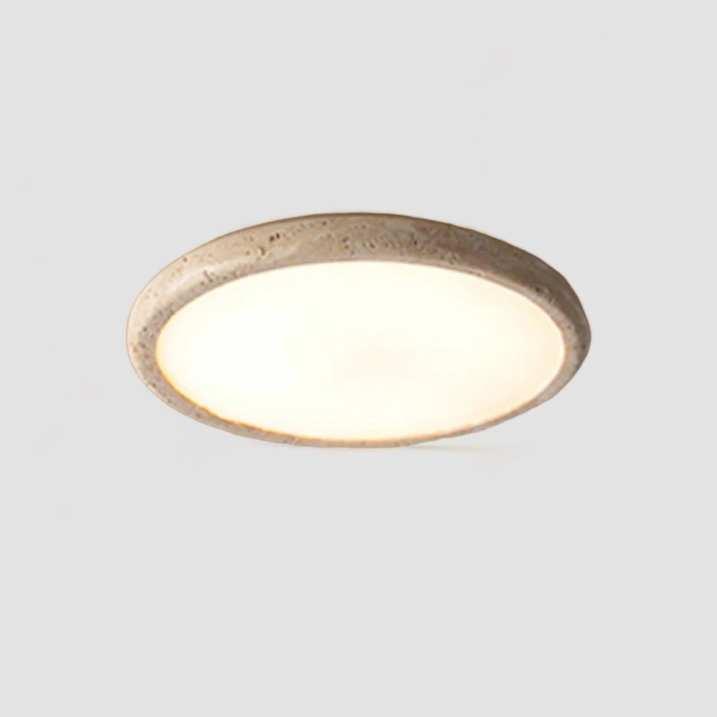 Ceiling Lamp Minimalist with Stone Texture Ring and Round Diffuser