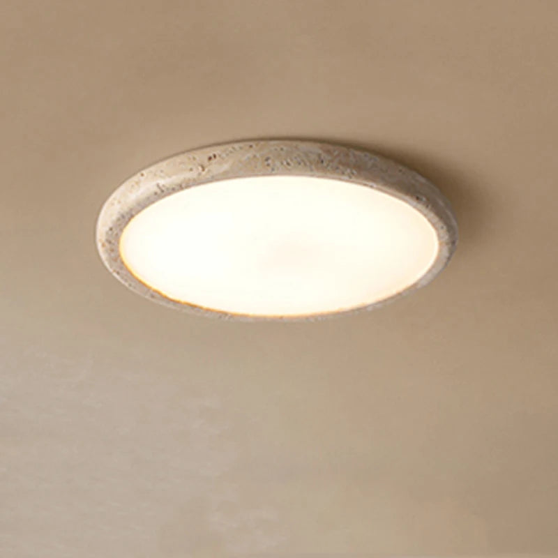 Ceiling Lamp Minimalist with Stone Texture Ring and Round Diffuser