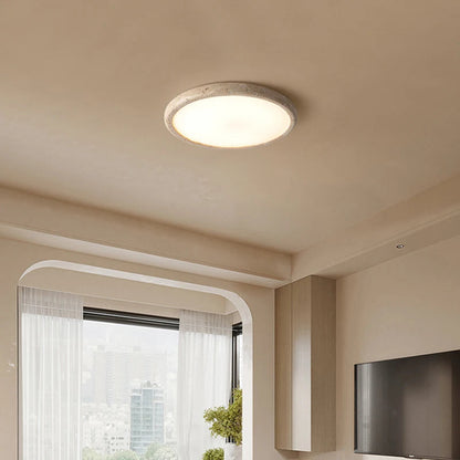 Ceiling Lamp Minimalist with Stone Texture Ring and Round Diffuser