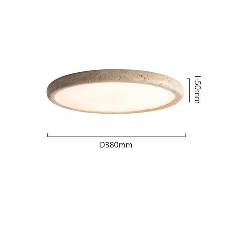Ceiling Lamp Minimalist with Stone Texture Ring and Round Diffuser