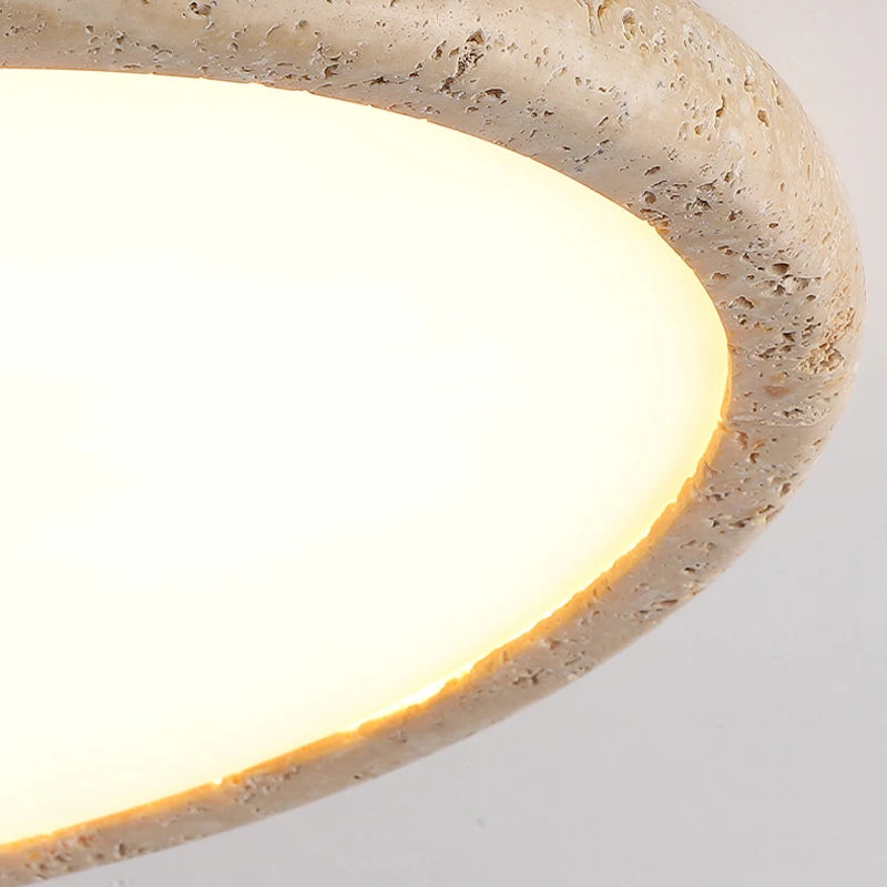 Ceiling Lamp Minimalist with Stone Texture Ring and Round Diffuser